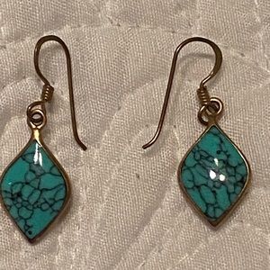 Rose Gold and turquoise earrings